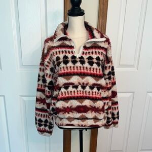 Aerie Printed Sherpa Pullover